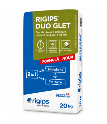 Glet nivelare si finisare Rigips DUO GLET 2-in-1, 1-10 mm, 20 kg